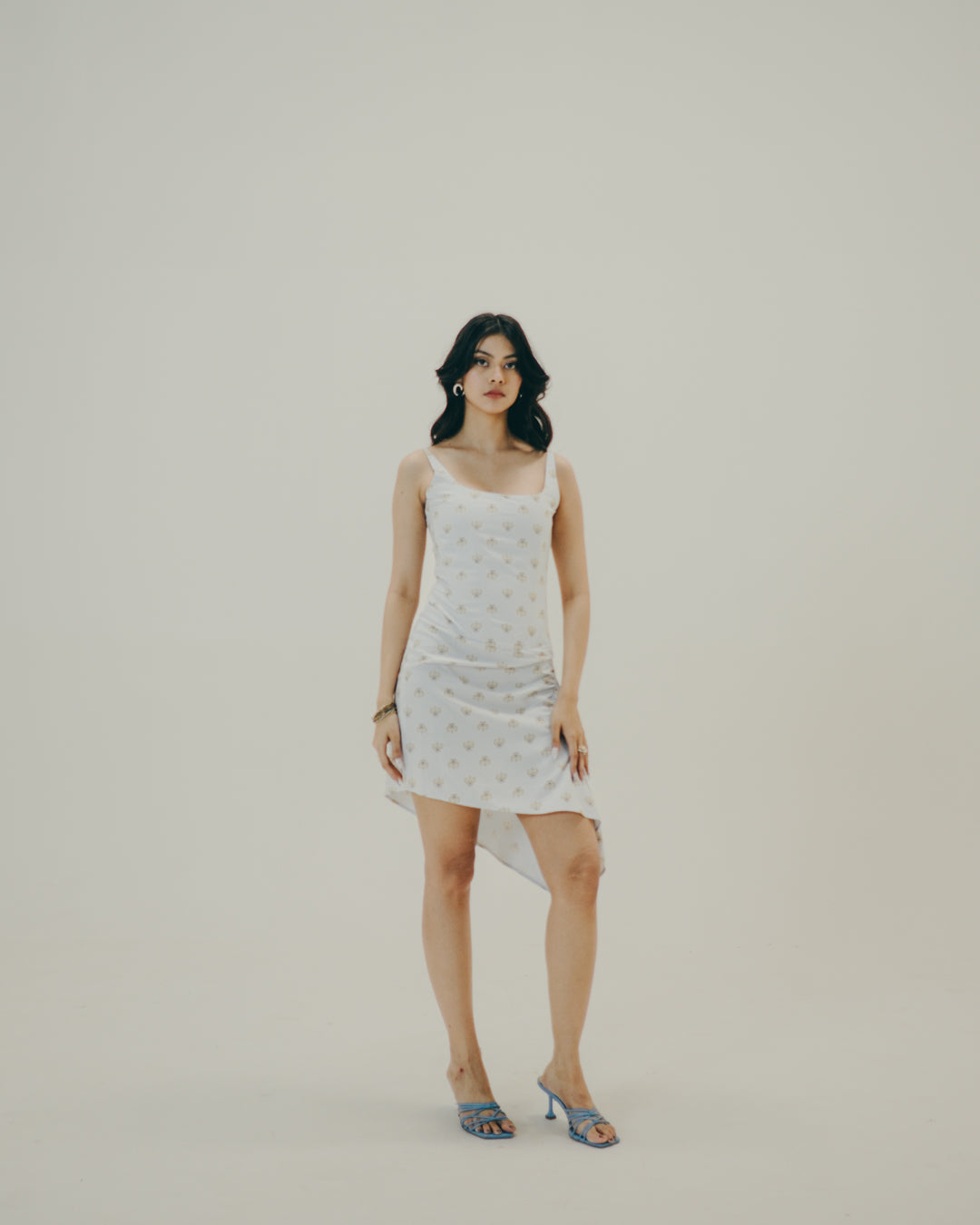 Printed Asymmetrical Slip Dress