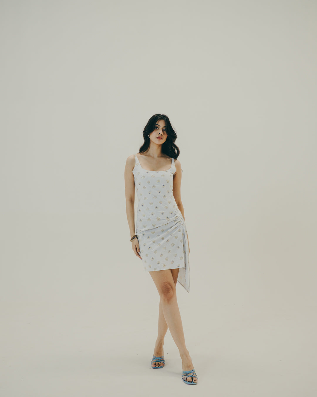 Printed Asymmetrical Slip Dress