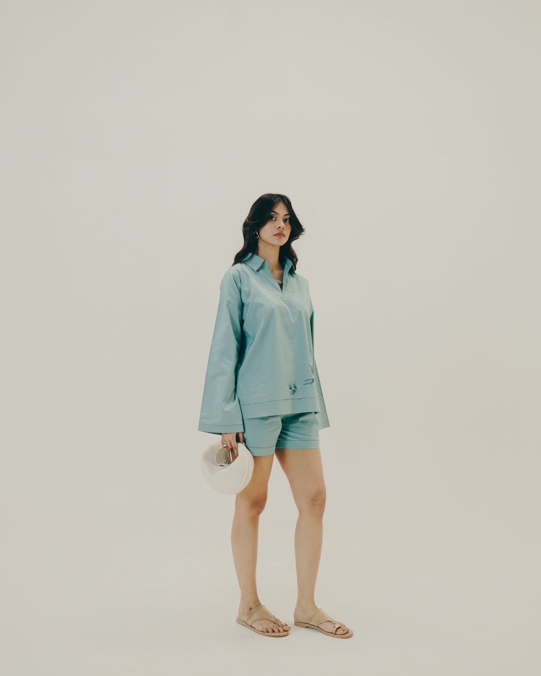 Aqua Blue Shorts Set