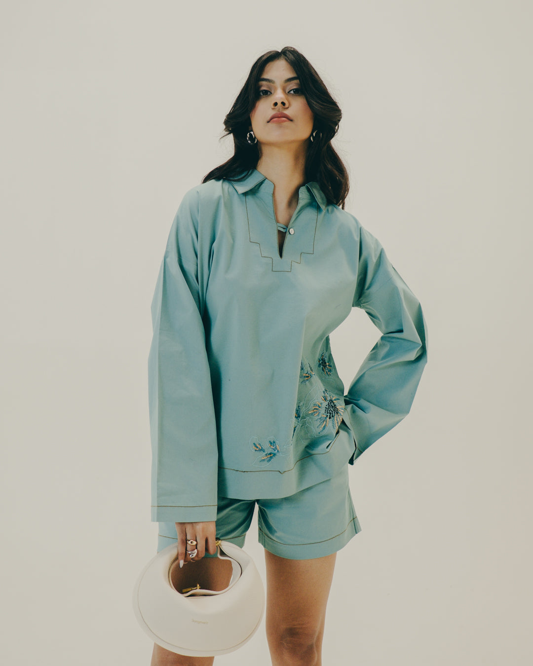 Aqua Blue Shorts Set