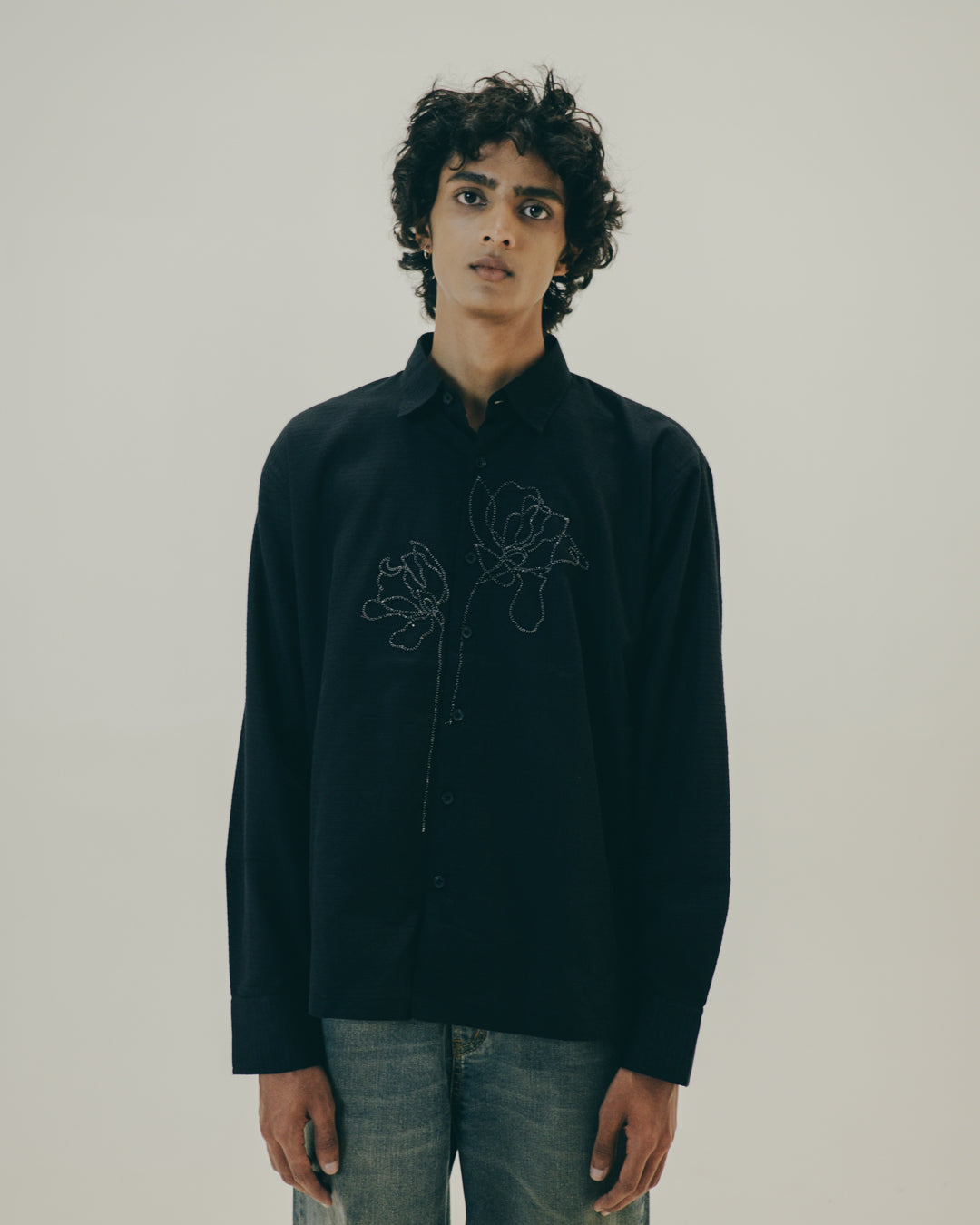 Black Embroidered Shirt