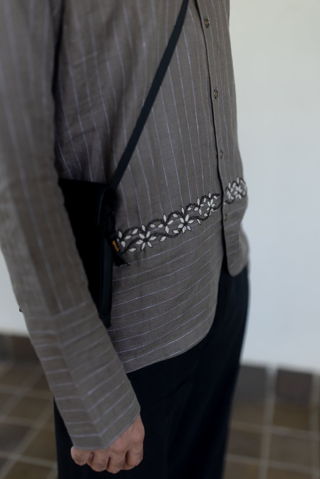 Stone pinstripe shirt