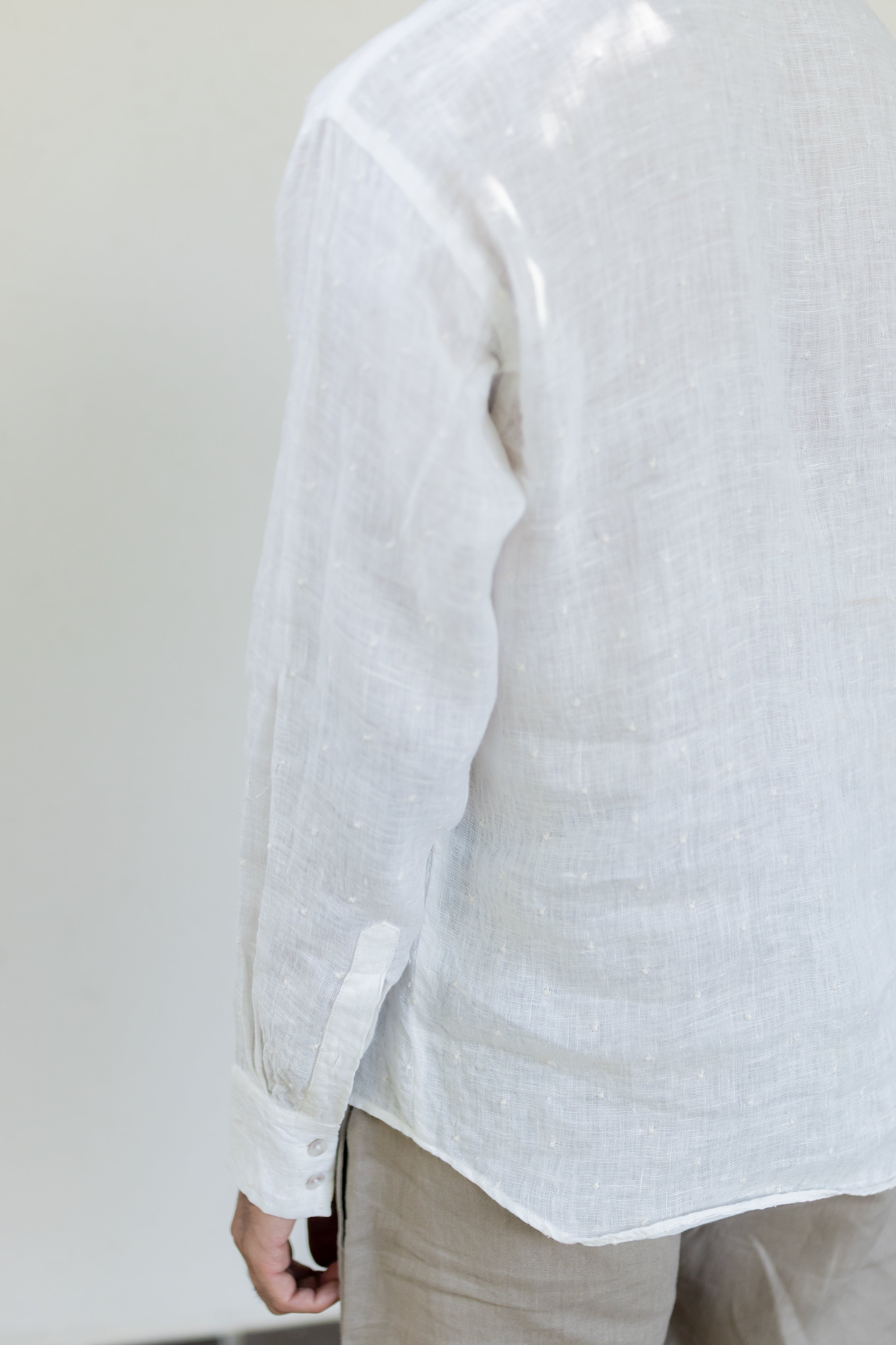 Ivory Double Collar Embroidered Shirt