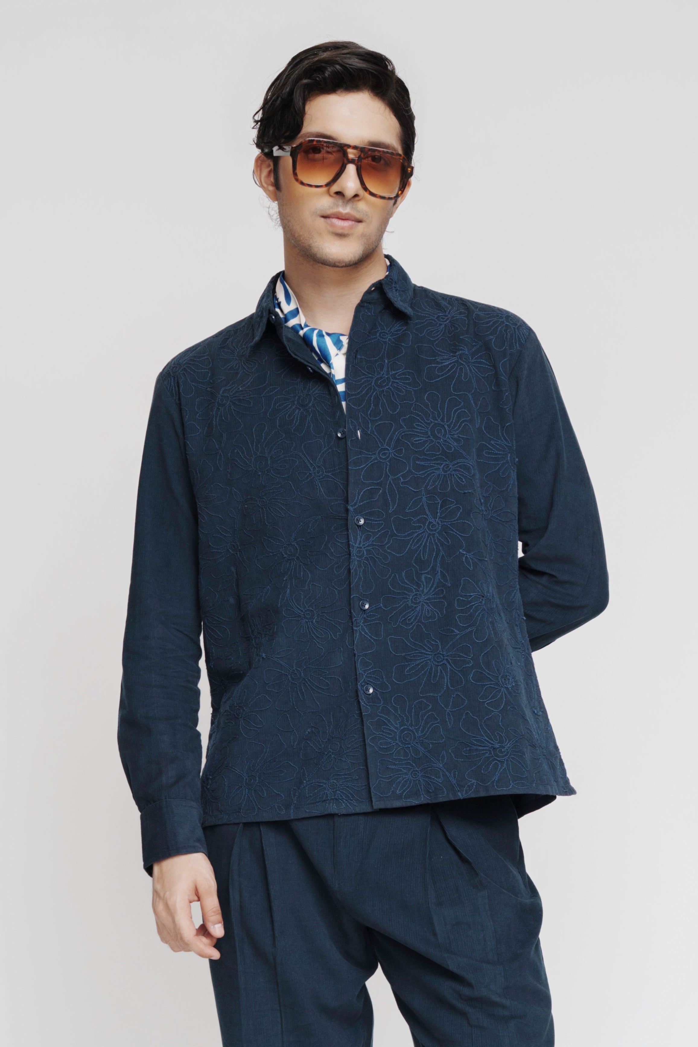 Midnight Blue Corduroy Shirt