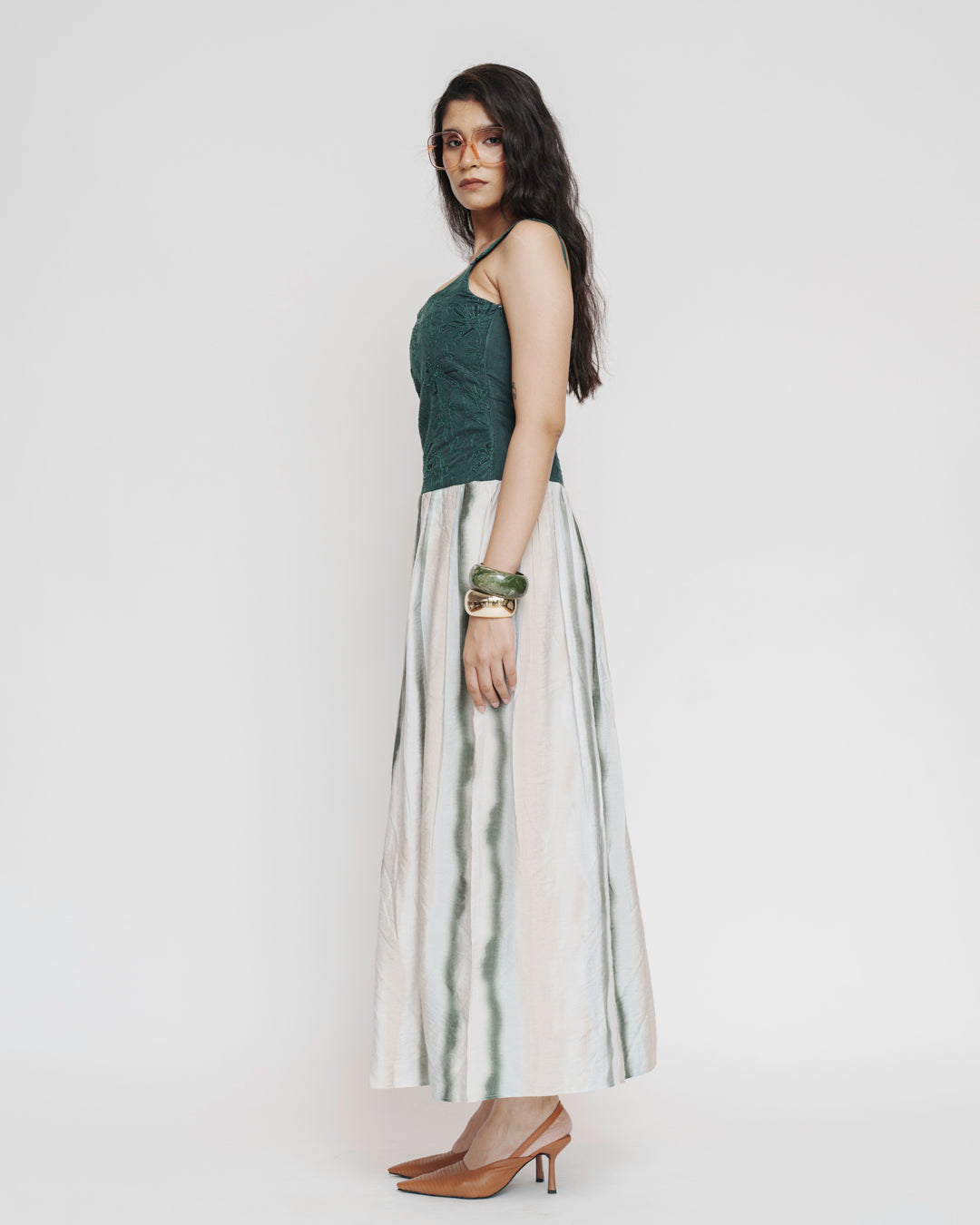 Corduroy Embroidered Maxi Dress