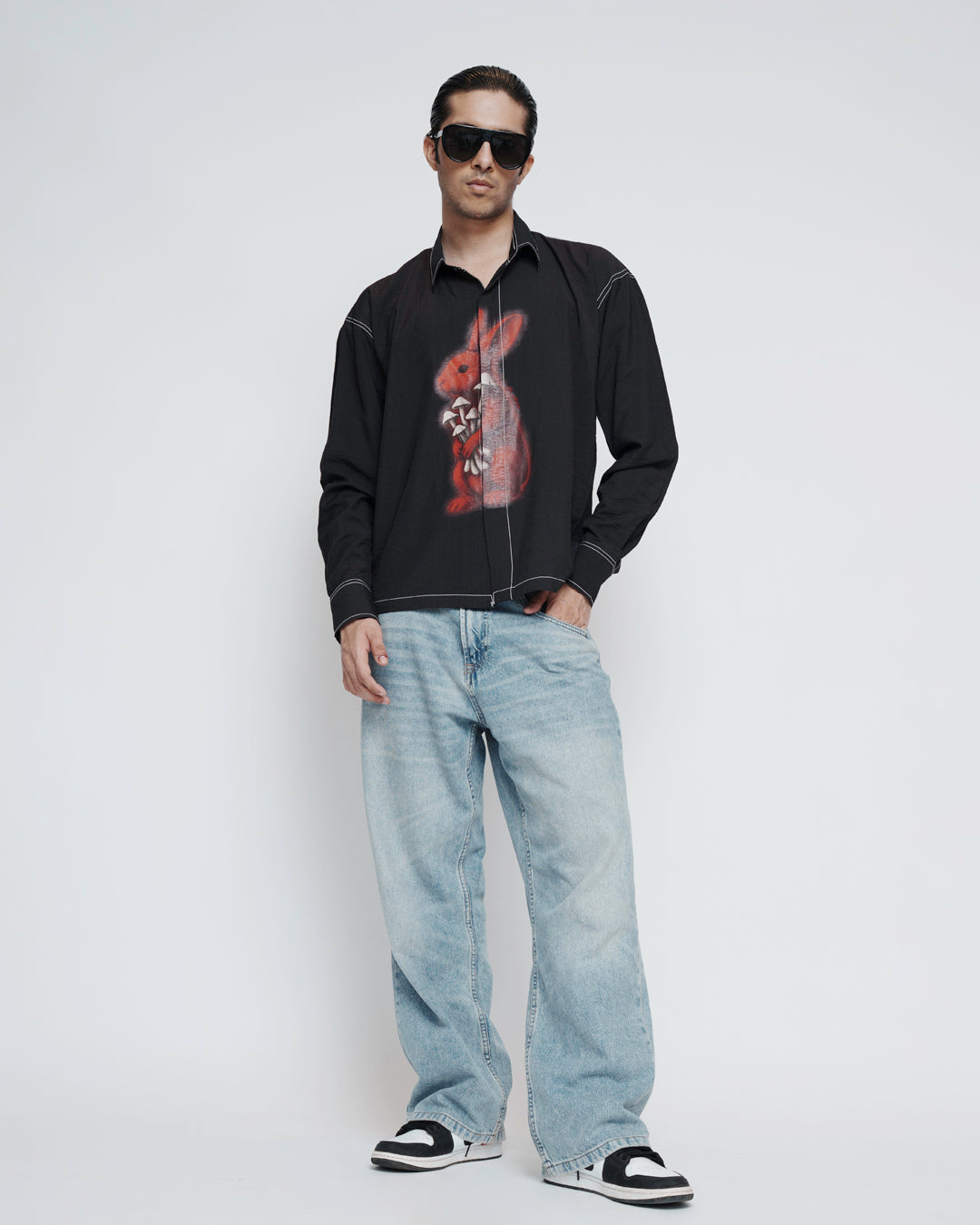 Bunny Printed Top Stich Shirt