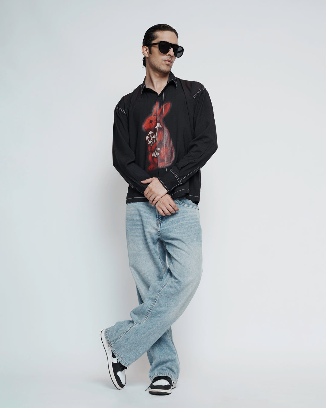 Bunny Printed Top Stich Shirt